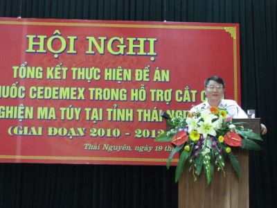 Hội nghị tổng kết đề án dùng thuốc cắt cơn, cai nghiện ma túy bằng Cedemex tại Thái Nguyên từ năm 2010 đến 2012
